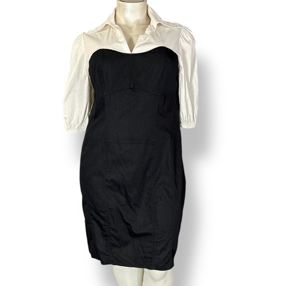 Ashley Stewart Black and White Layered Look Dress